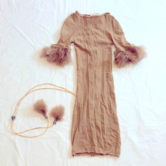 POSTER GIRL VANDERPOOL DRESS BEIGE - Picture 1 of 5